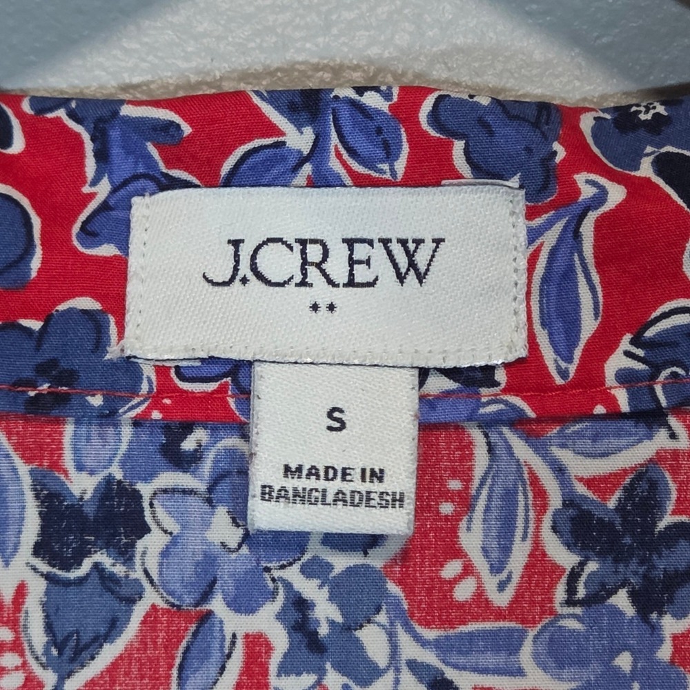 J.Crew Womens Floral Pajama Set Cotton Short Sleeve Top Drawstring Pants Size S - Picture 4 of 10